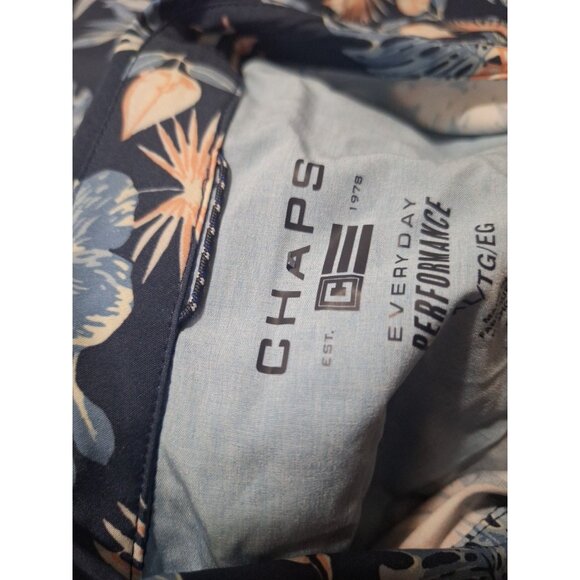 NWT Chaps Everyday Performance Mens Hawaiian AOP Short Sleeve Button Up Shirt XL - Picture 9 of 9